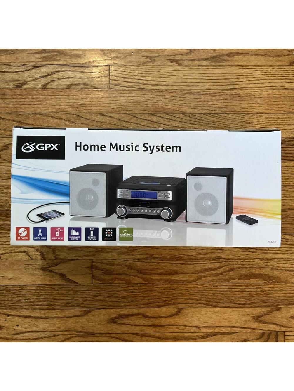 GPX Home Music System HC221B CD/AM-FM Music Home System - New